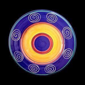 Pier 1 Imports 'Italian Swirl' Hand Painted Dinner Plate 11 3/8" | Made in Italy